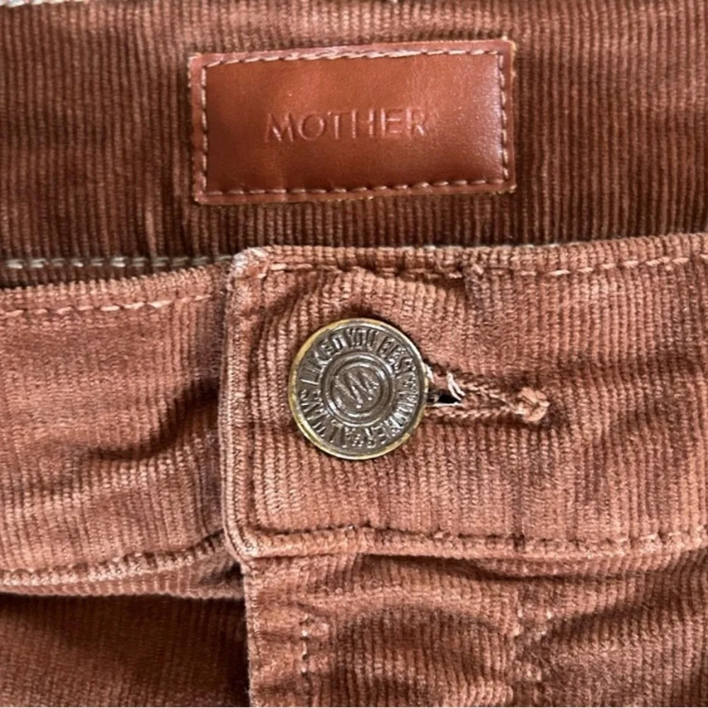 MOTHER Women Hopscotch Brown Corduroy Mid Rise Dazzler Ankle Fray Jeans Size 25 - Picture 9 of 12